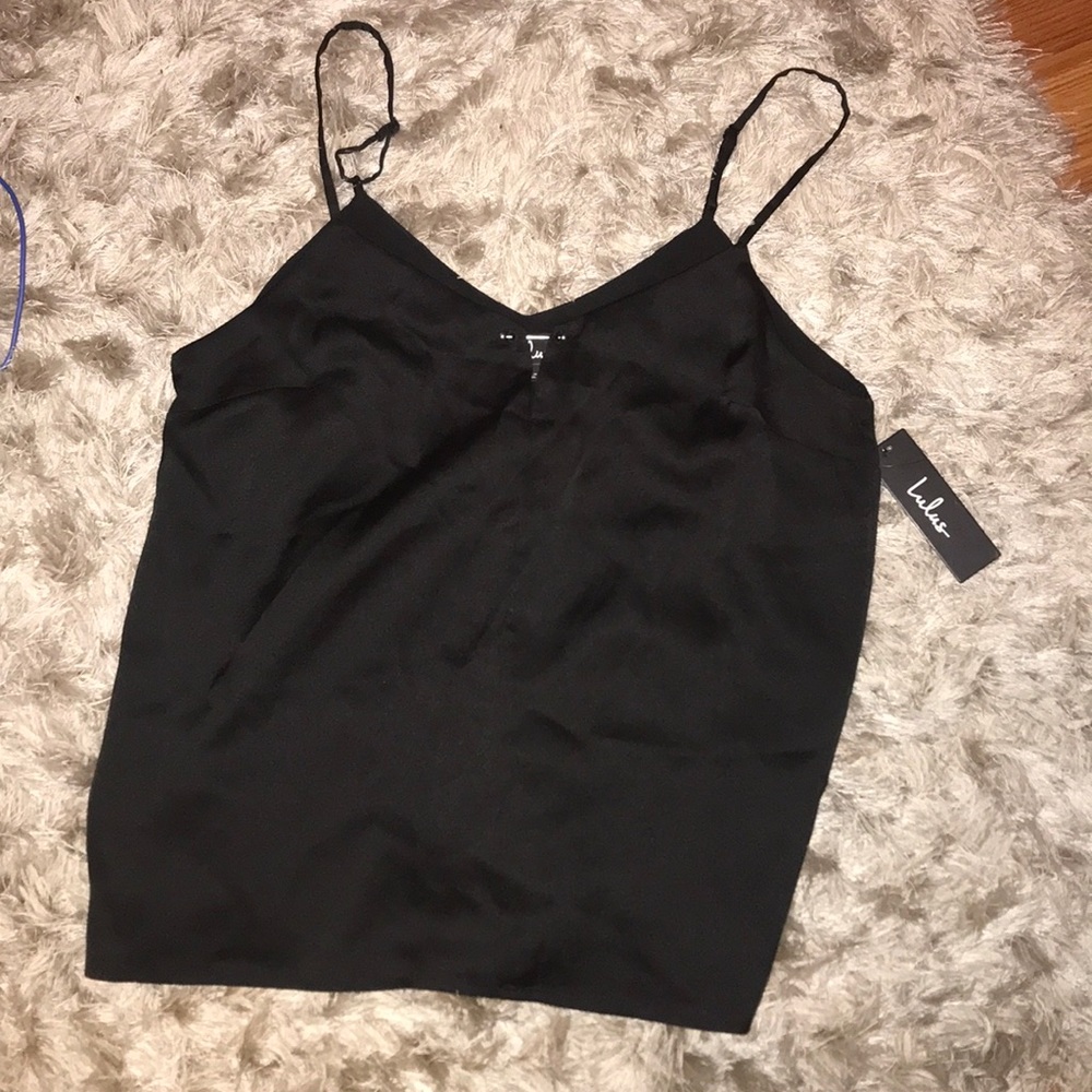 Black Satin Cami Top